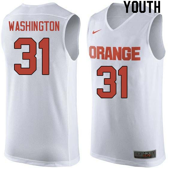Youth #31 Dwyane Washington Syracuse White College Basketball Jerseys Sale-White